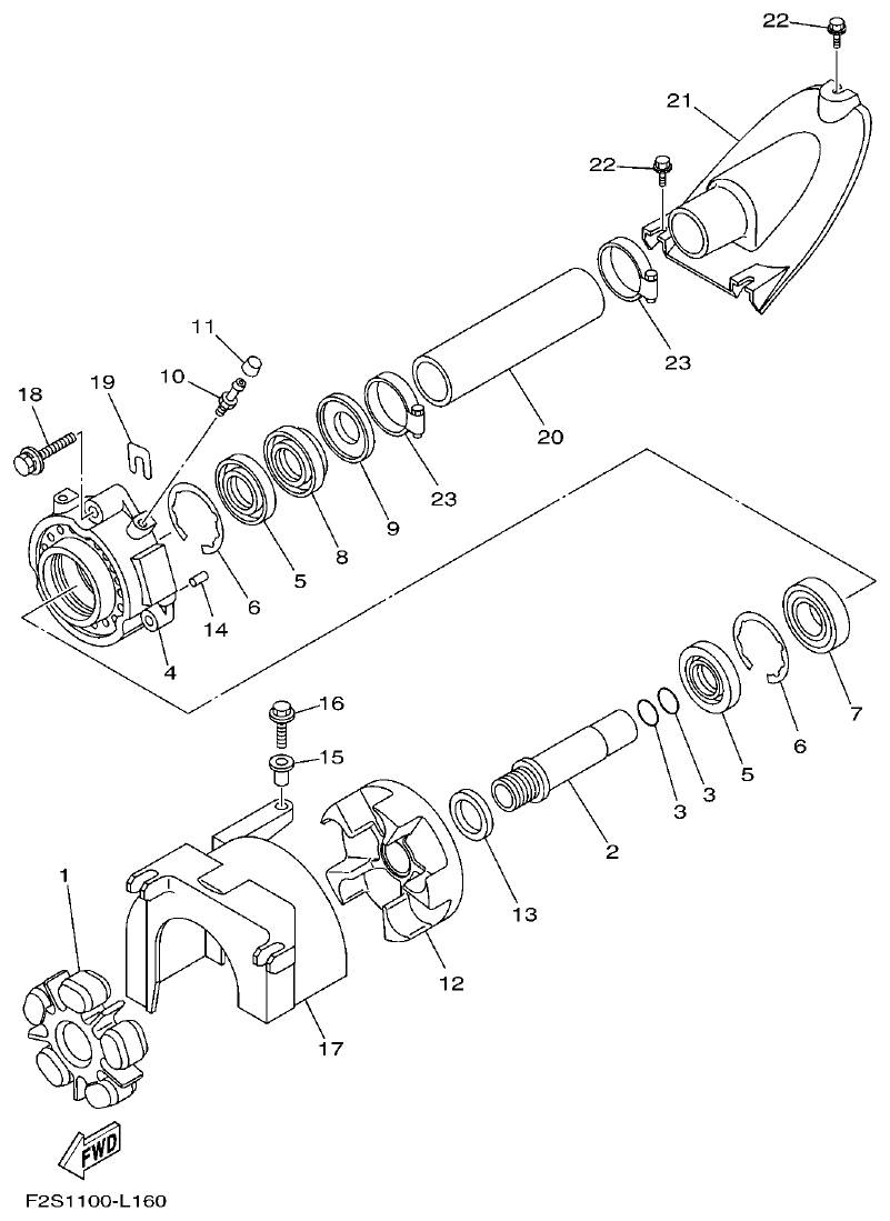 Yamaha FA1800A-M JET UNIT 2 parts diagram